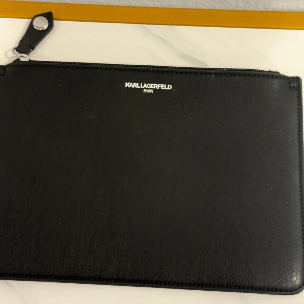 Karl Lagerfeld Black Wristlet Pouch